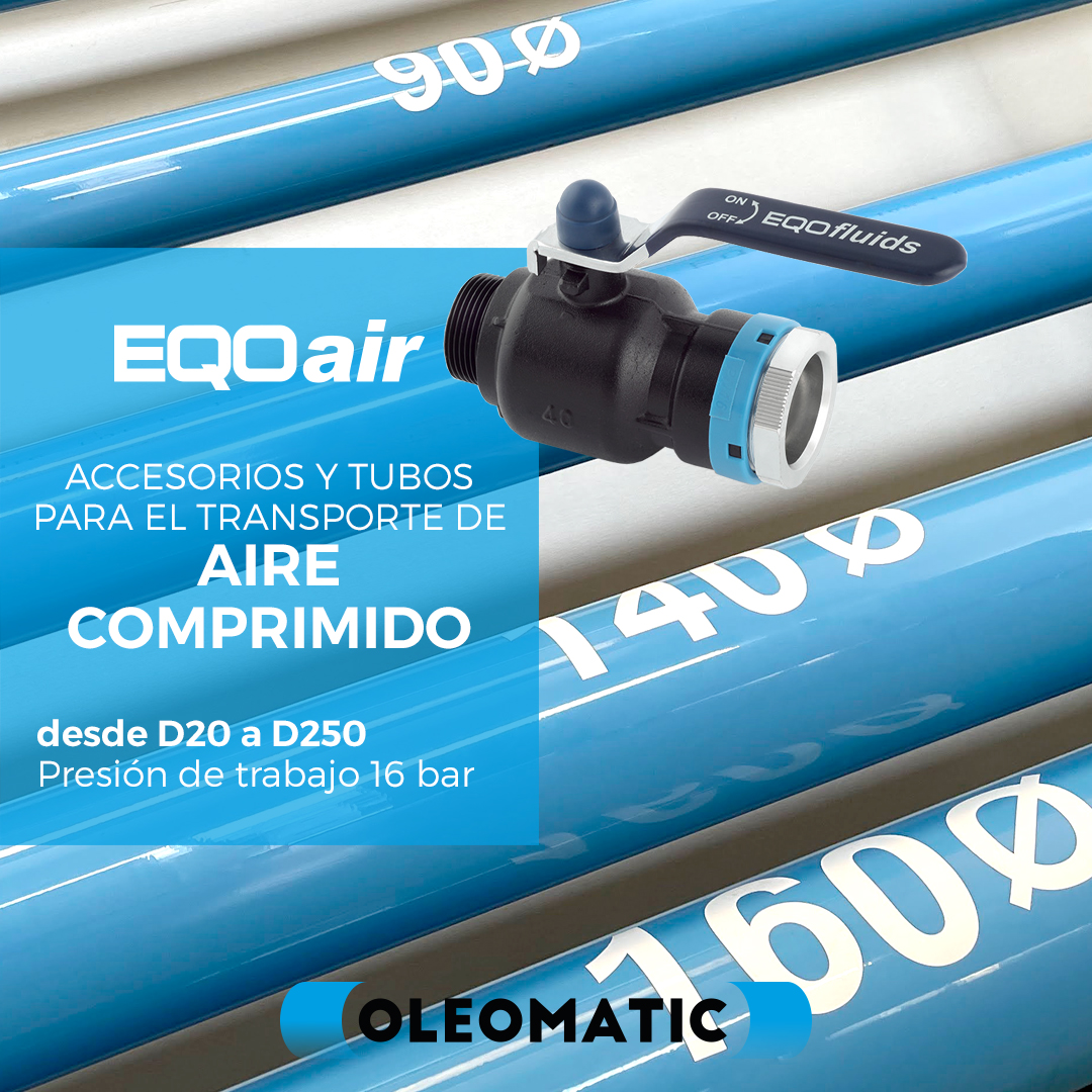 Tubos y accesorios para el transporte de aire comprimido EQOair de EQOfluids